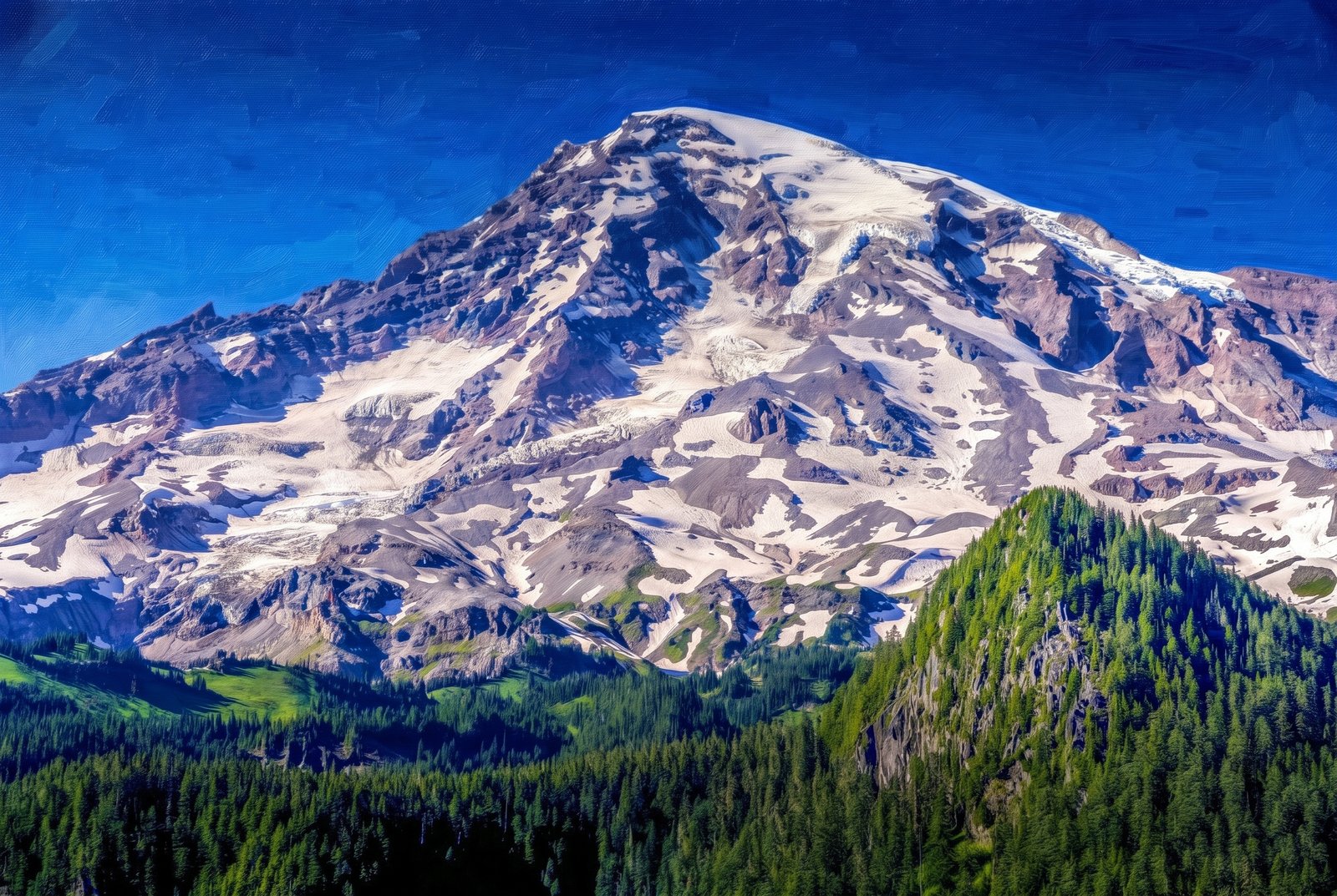 Mt Rainier Washington, Painterly