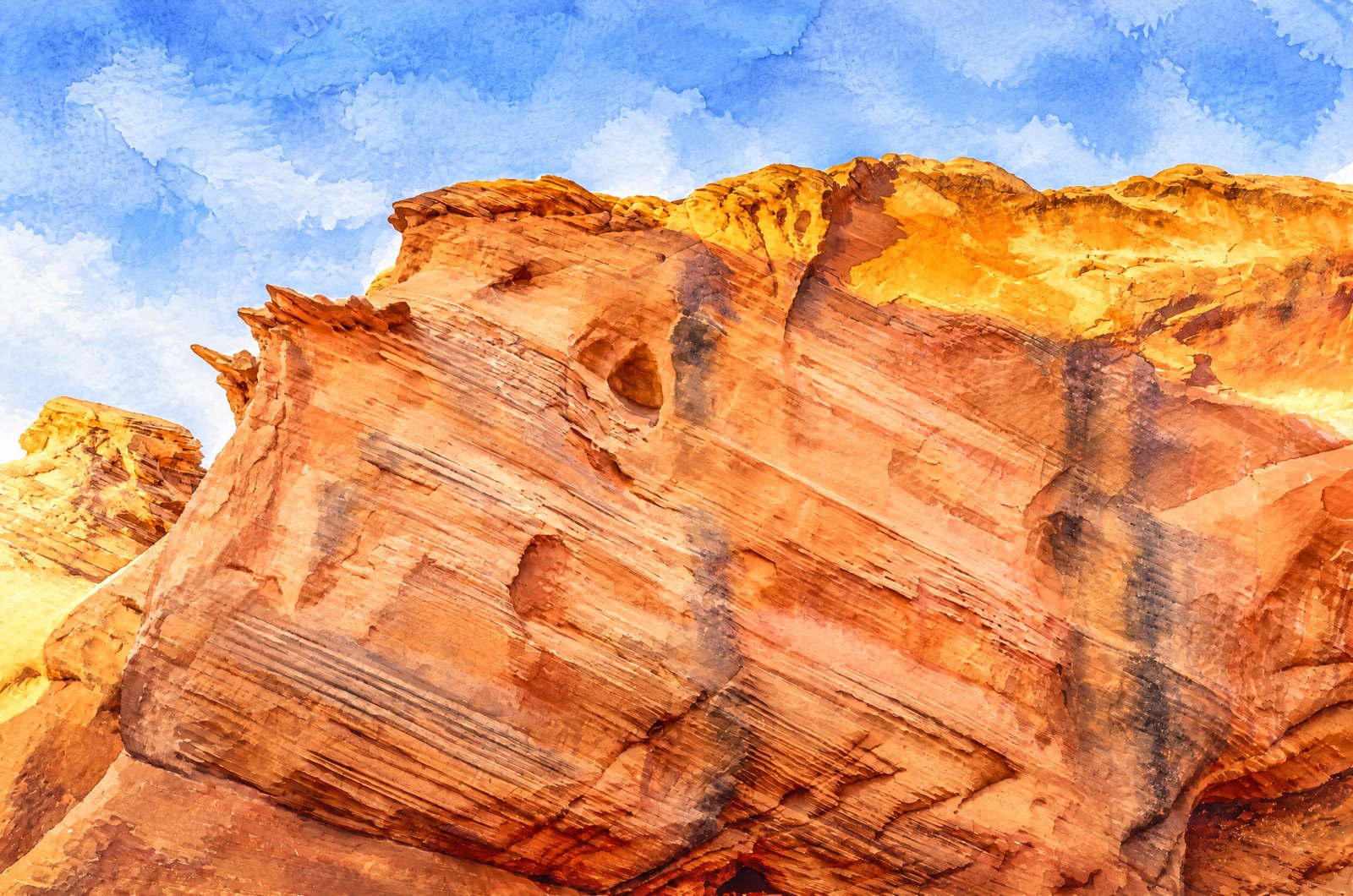 Page Arizona Sandstone Country, Watercolor