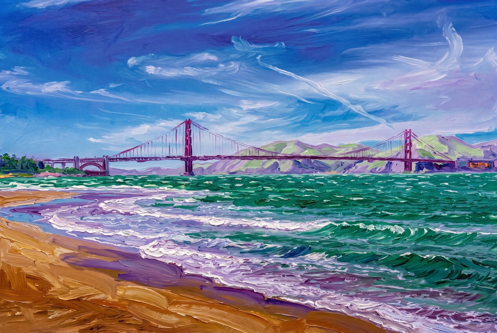 The Golden Gate Bridge San Francisco, Painterly