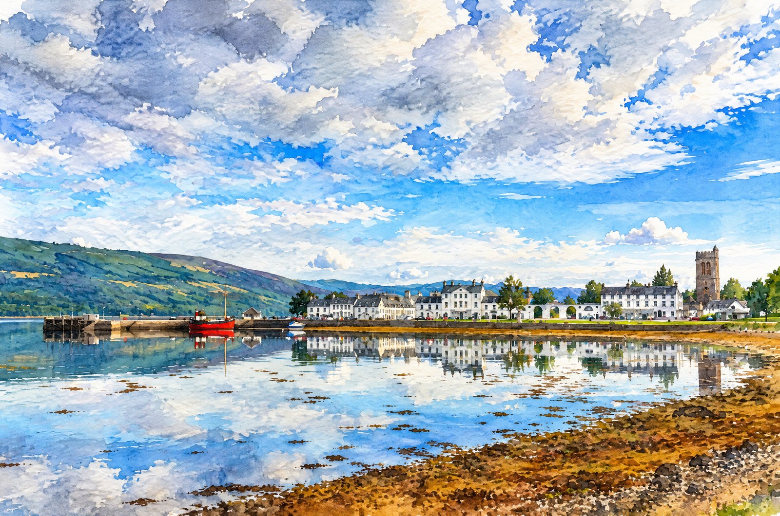 Inveraray On Loch Fyne, Argyll/Bute, Scotland, Watercolor