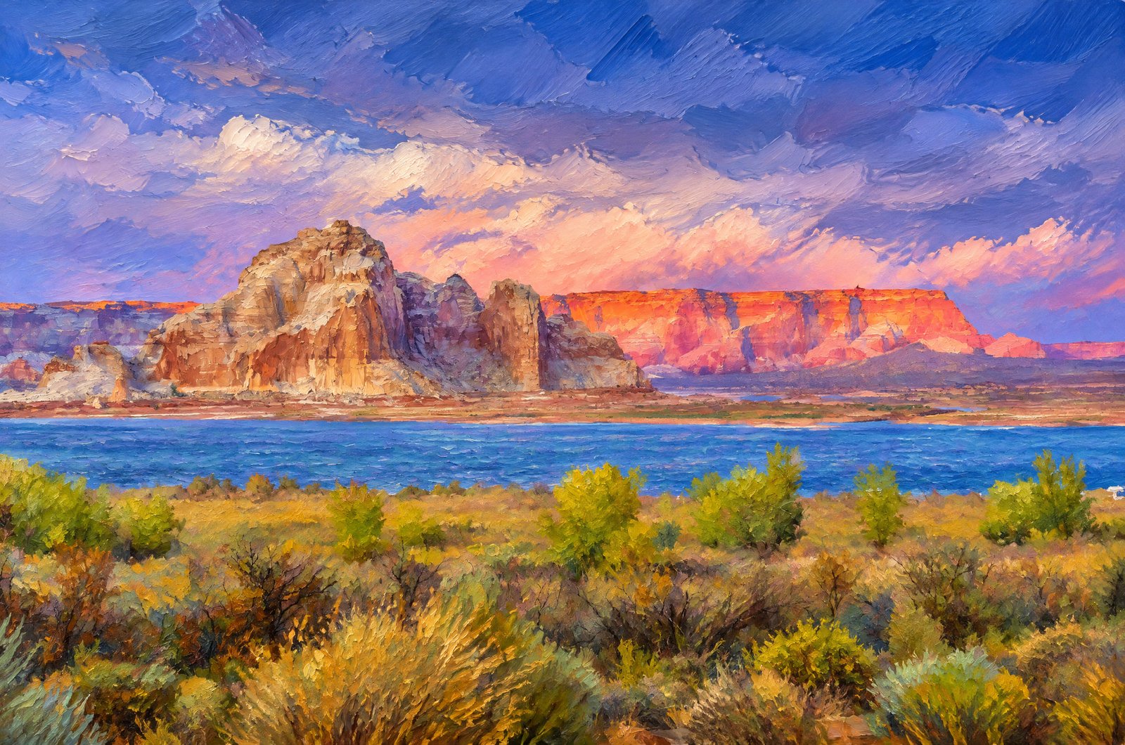 Wahweap Bay On Lake Powell, Painterly