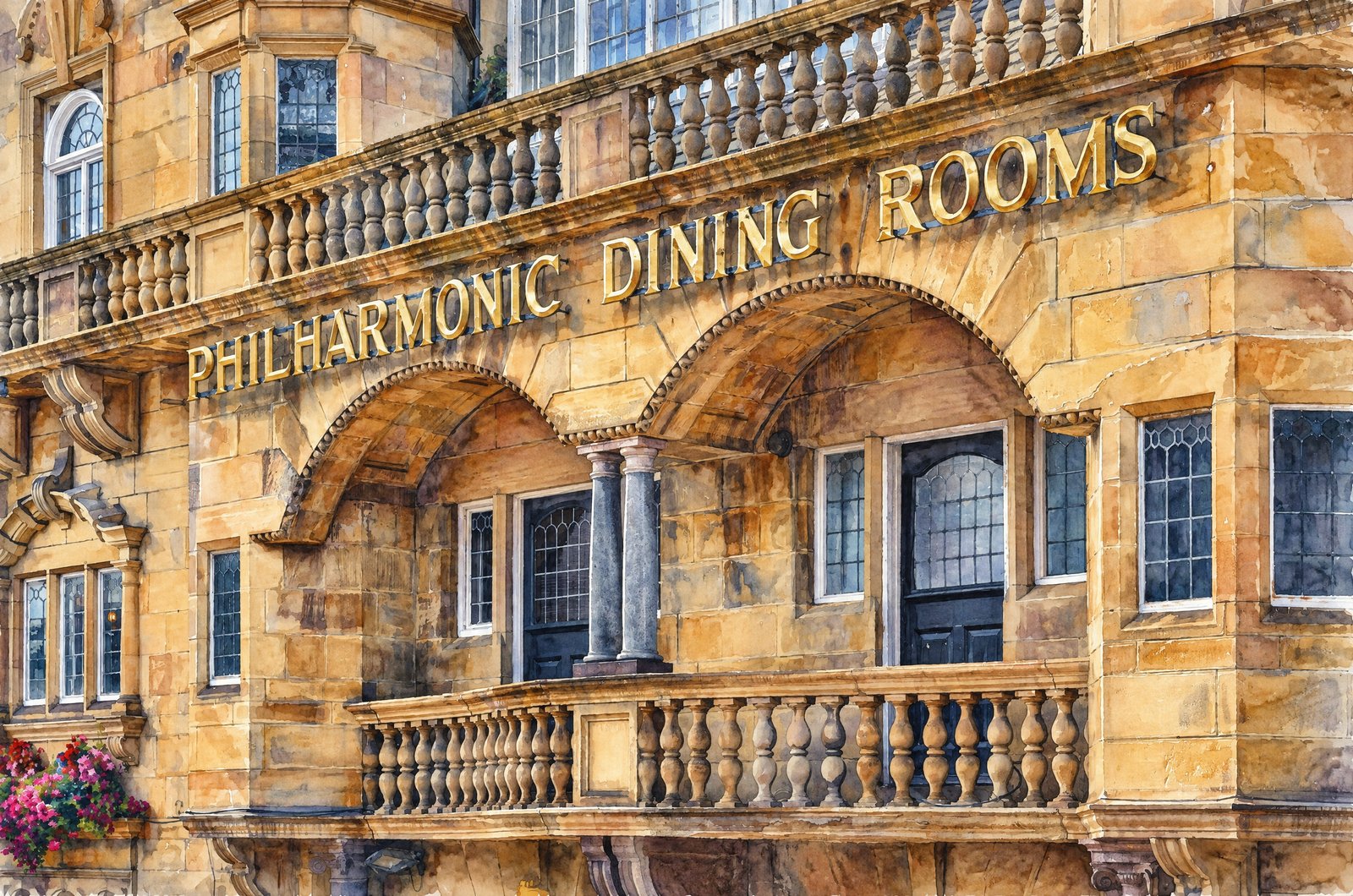 Philharmonic Dining Rooms, Liverpool, Watercolor