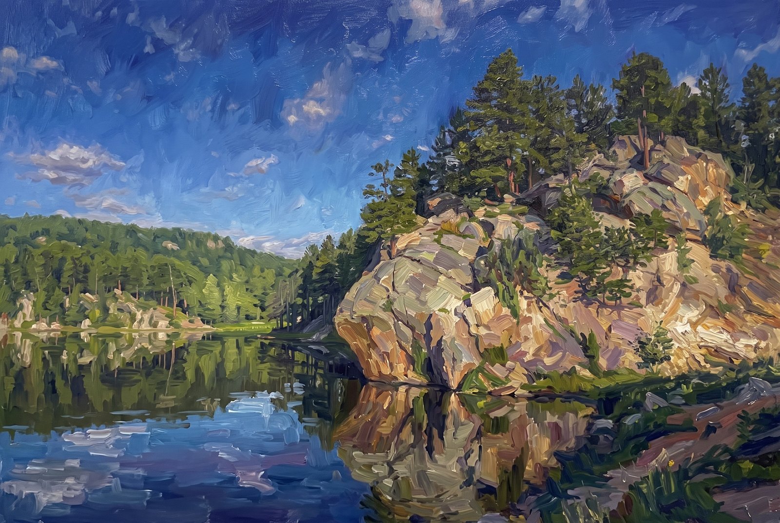Rocky Water Lake, Impressionist