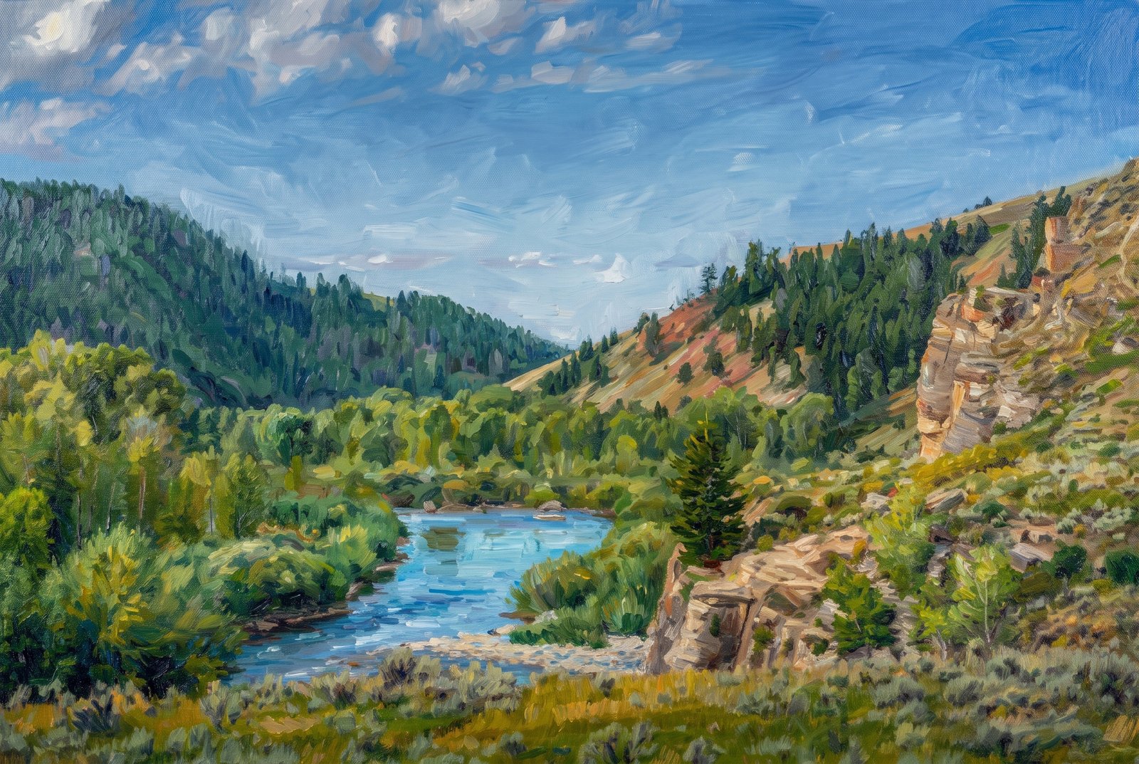 Jackson Hole River, Impressionist