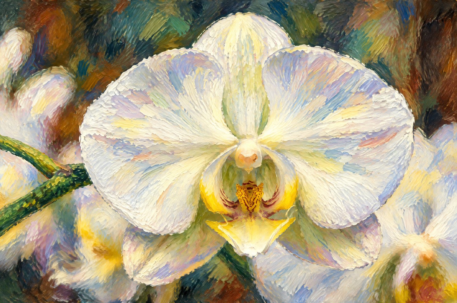 1367 White Orchids, Impressionist