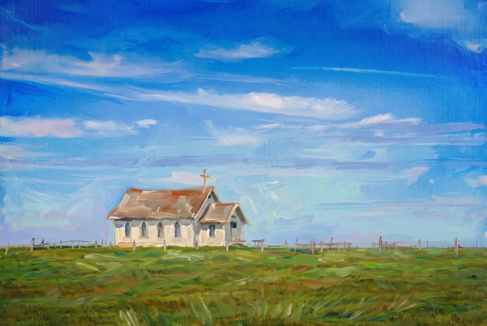 1880 Town Church, Impressionist
