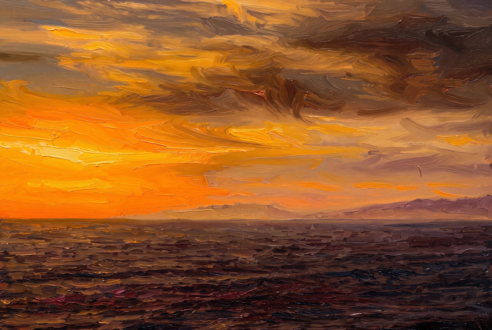 Pacific Ocean Sunset, Painterly