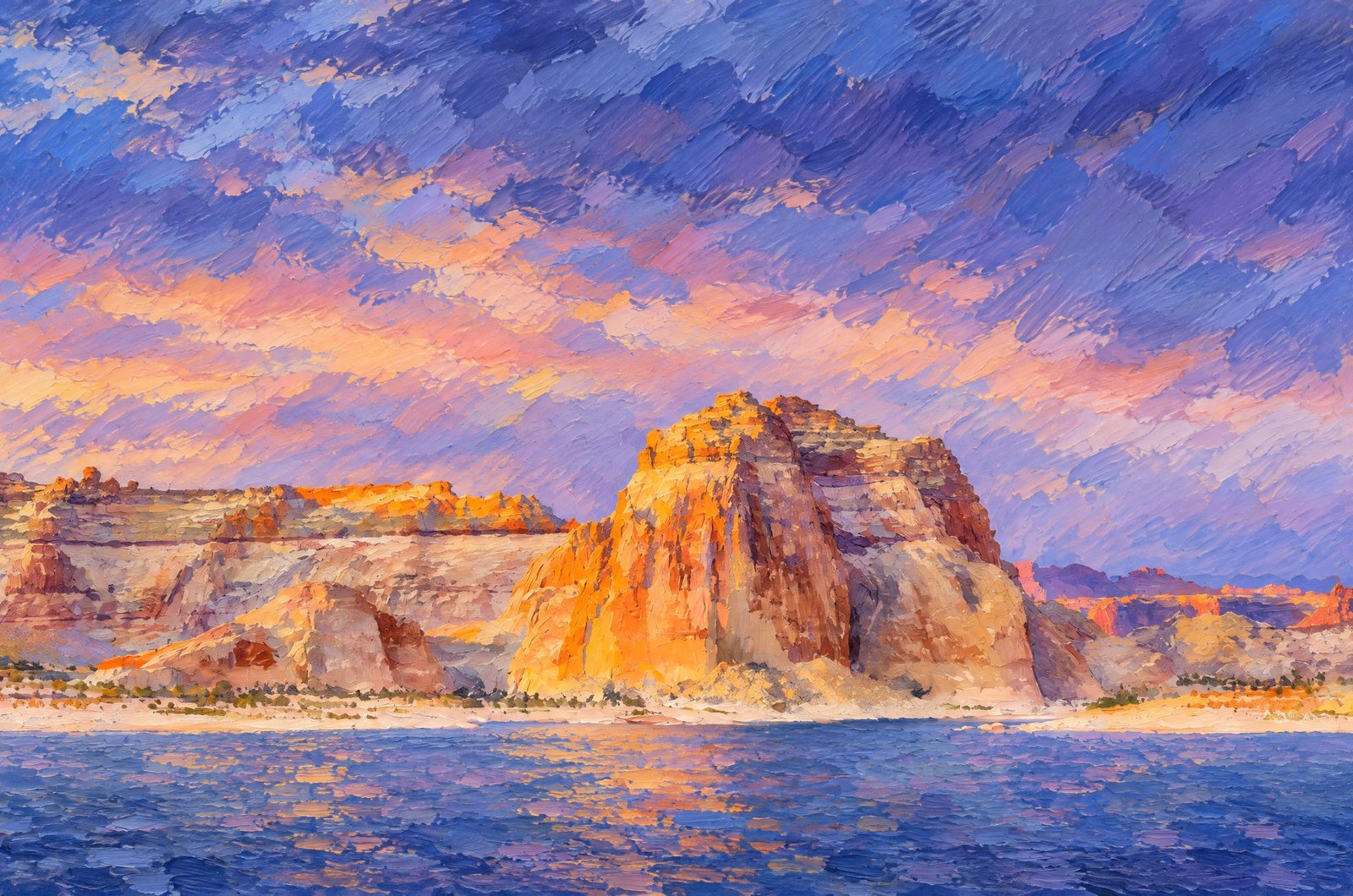Gunsight Butte Lake Powell, Impressionist