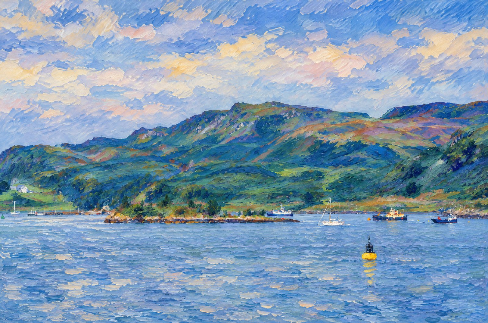 Maiden Island On Oban Bay In Scotland, Impressionist