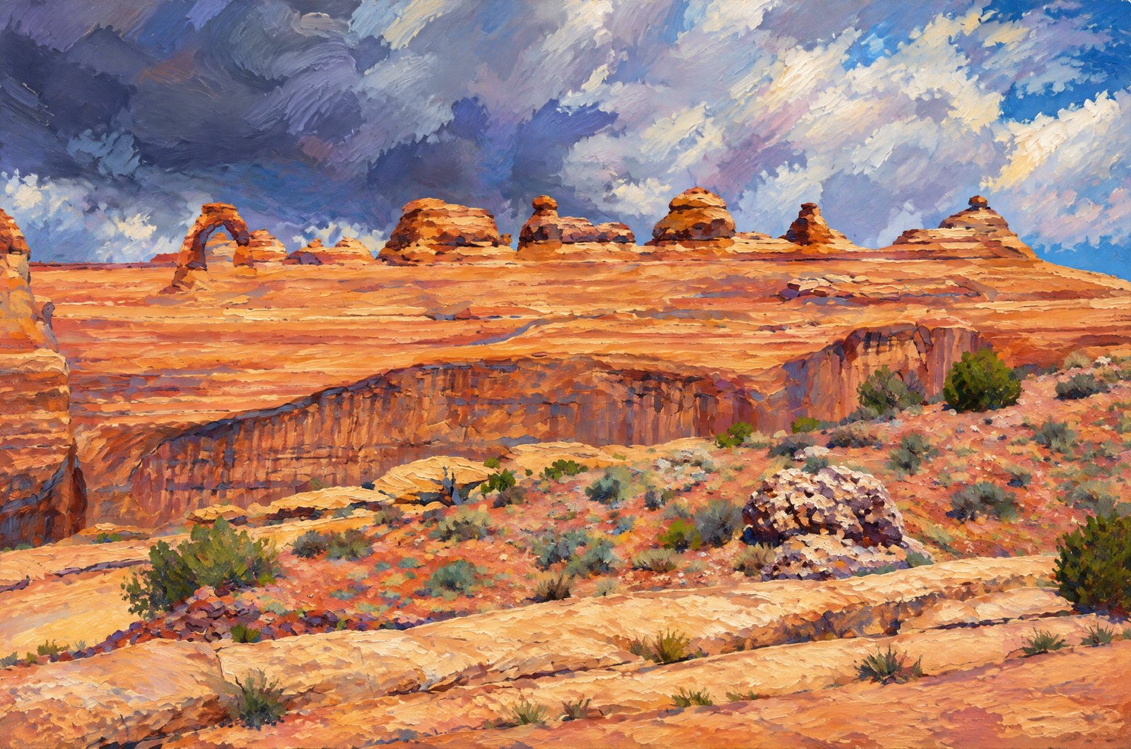 Delicate Arch In Arches National Park, Impressionist