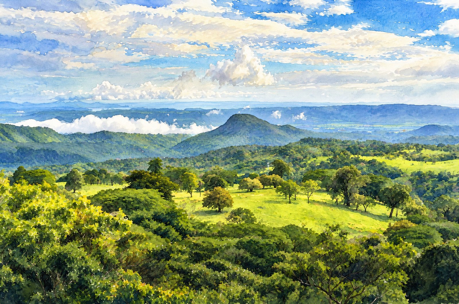Costa Rica's Guanacaste Province, Watercolor
