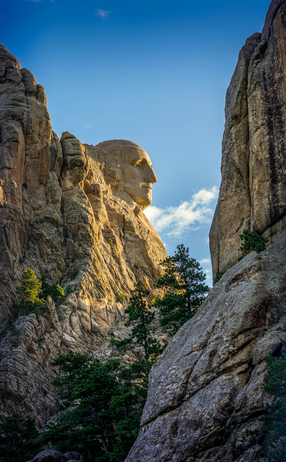 Unique Profile George Washington at Mount Rushmore National Memorial, Black Hills, South Dakota