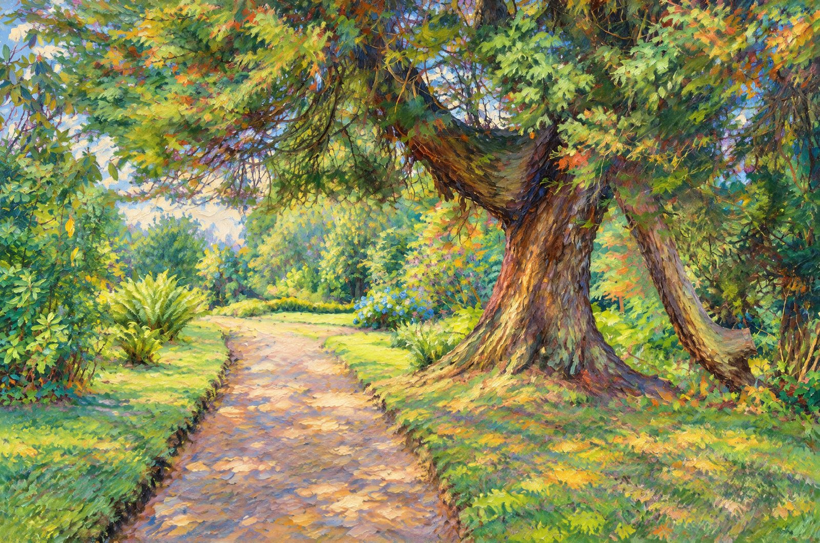 The Canopy Of A Gnarled, Impressionist