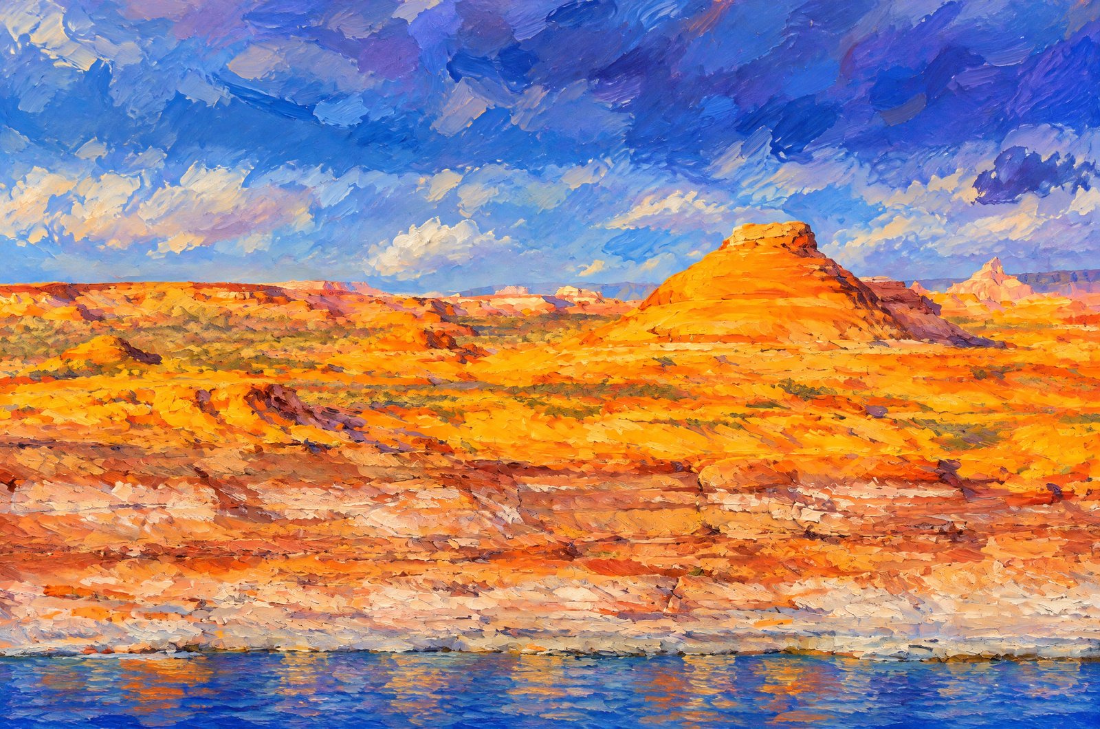 Arizona-Utah Border Near Page, Arizona, Impressionist