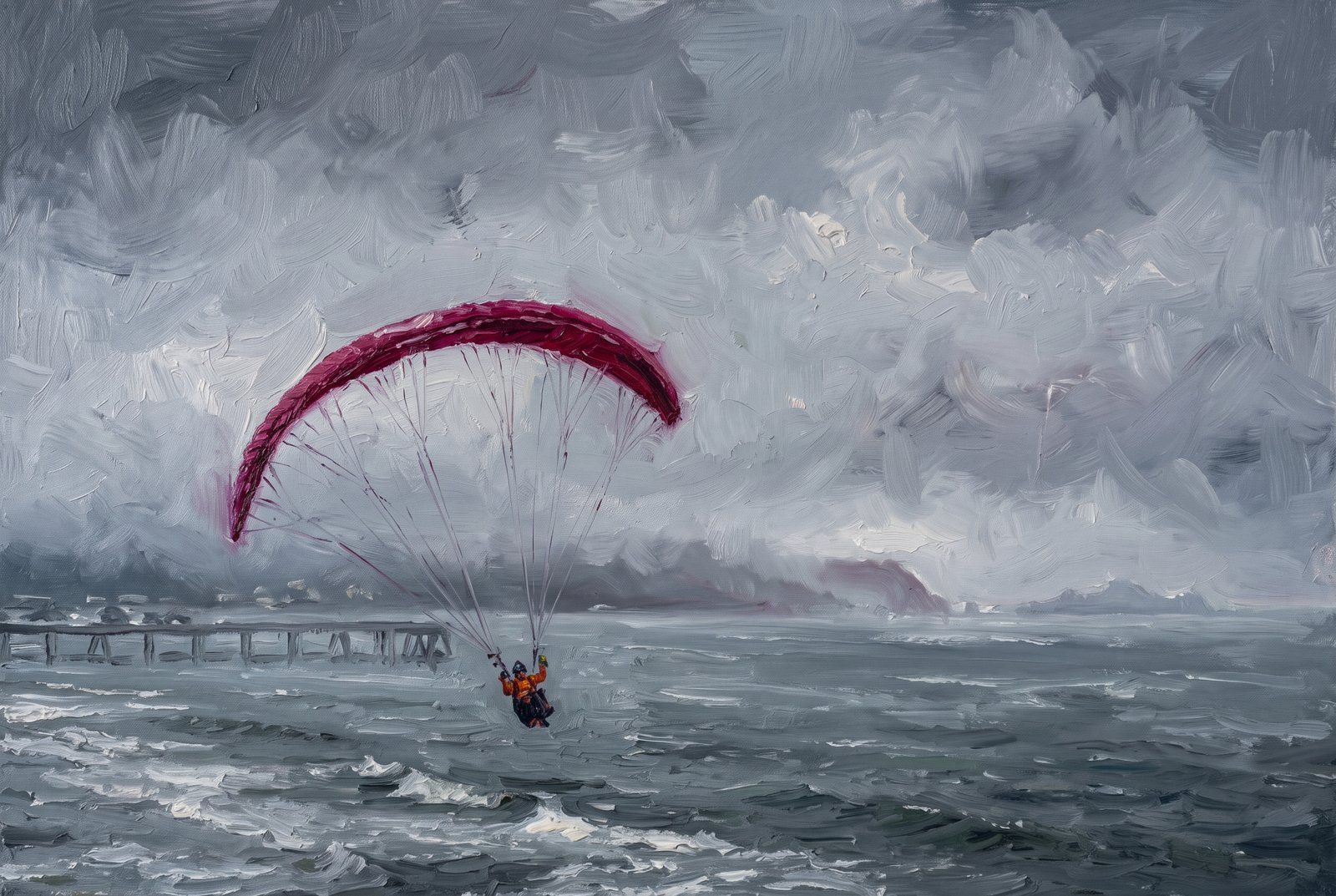 Kite Flight Pacifica CA, Painterly