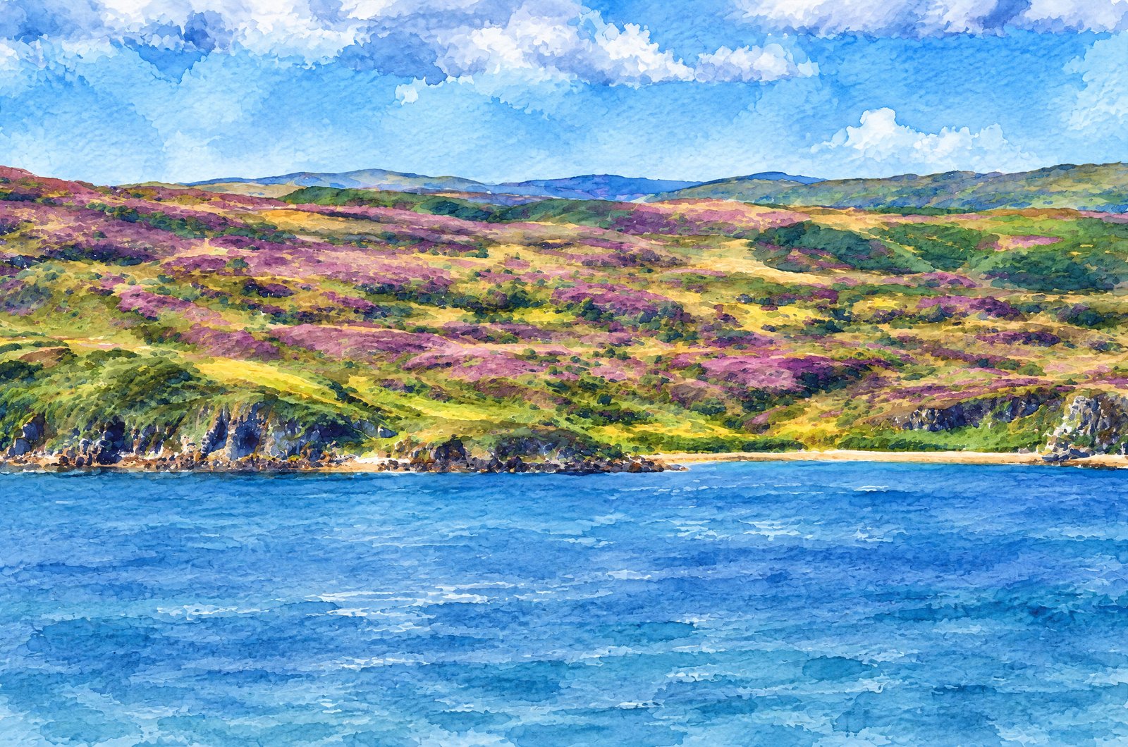 Isle Of Jura In Scotland's Inner Hebrides, Watercolor