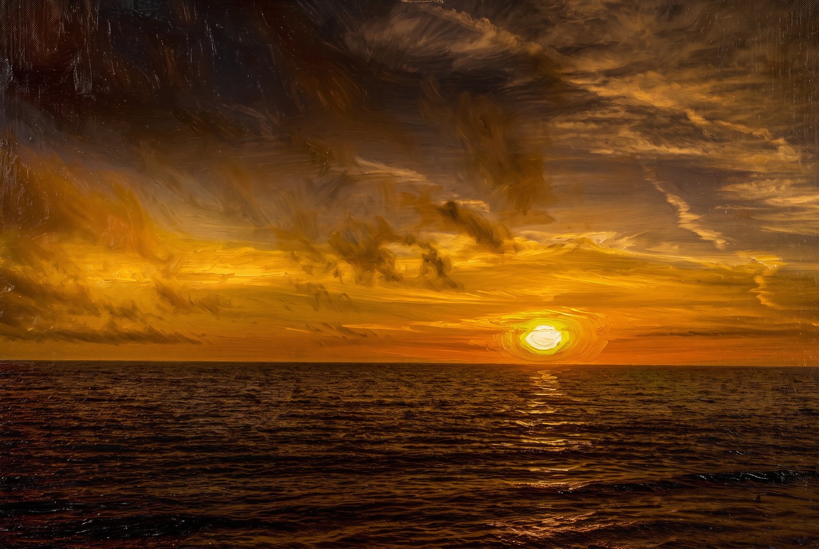 1208 Pacific Ocean Sunset, Painterly