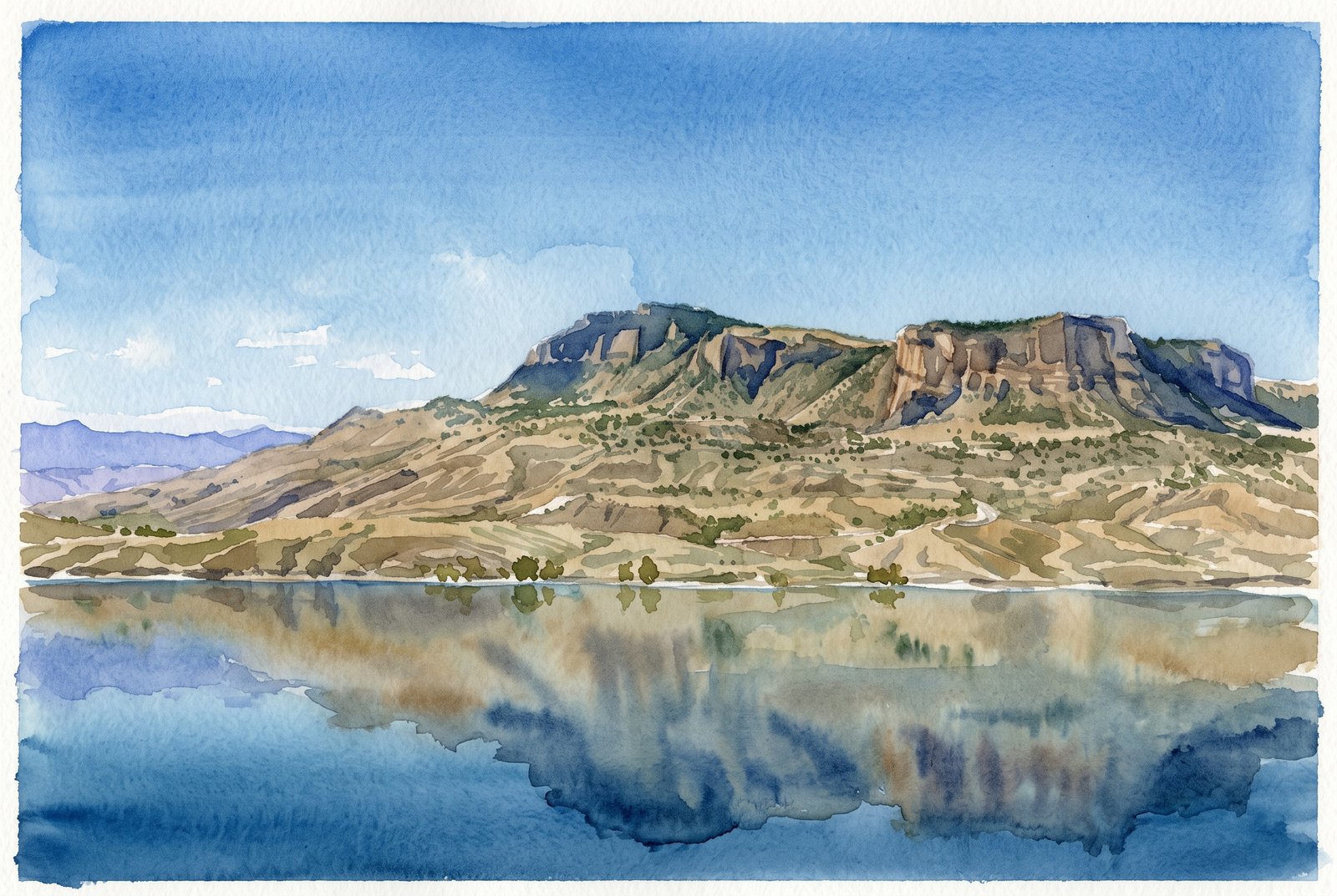 Bighorn Canyon National Recreation Area, Border Of Wyoming And Montana, Watercolor