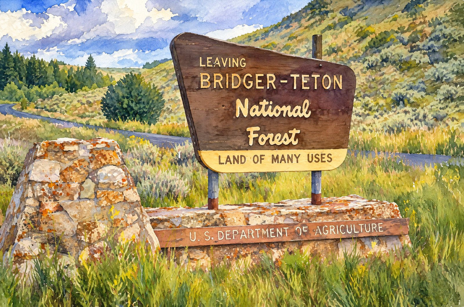 Bridger-Tenton National Forest, Watercolor