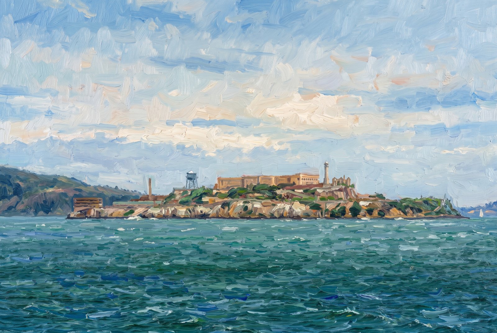 Alcatraz San Francisco California, Impressionist