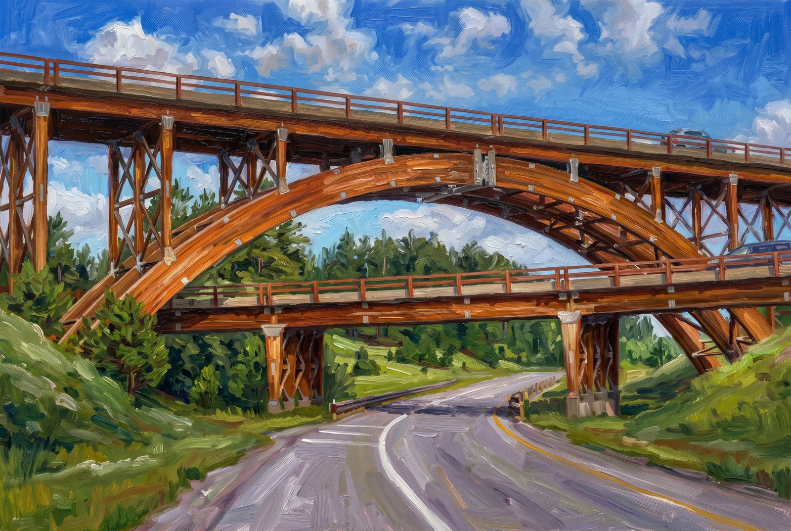 Keystone Wye Interchange, A Famous Architectural Landmark Located In The Black Hills Of South Dakota, Painterly