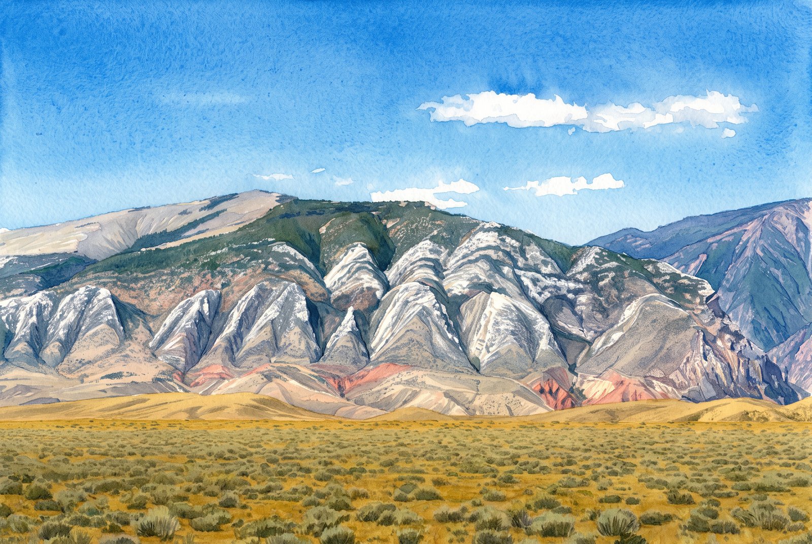 Clark's Fork Cody Wyoming, Watercolor