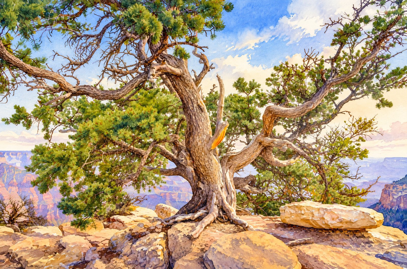 1292 Grand Canyon North Rim, Watercolor