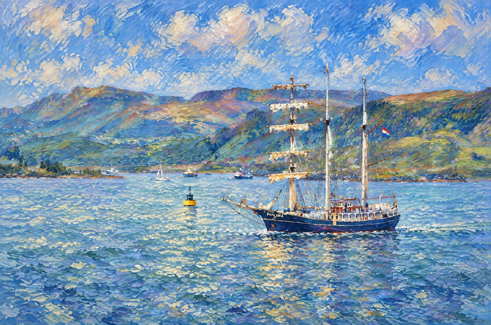 Dutch Barquentine Thalassa, Impressionist