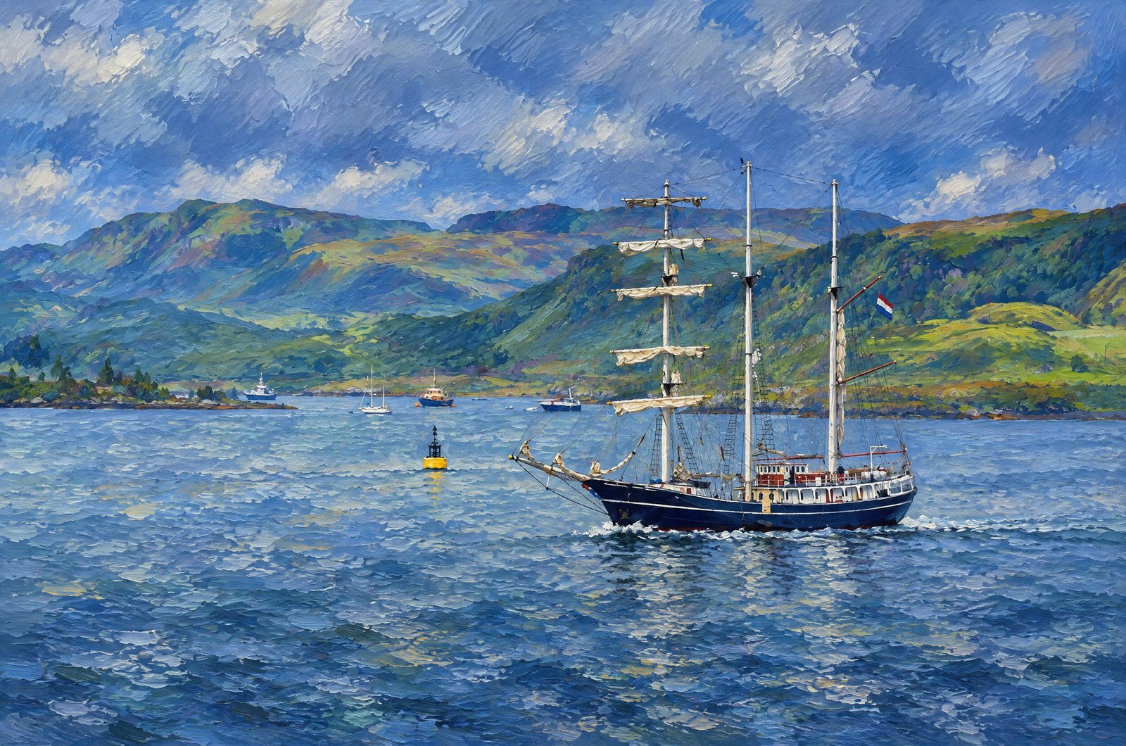 Dutch Barquentine Thalassa, Painterly