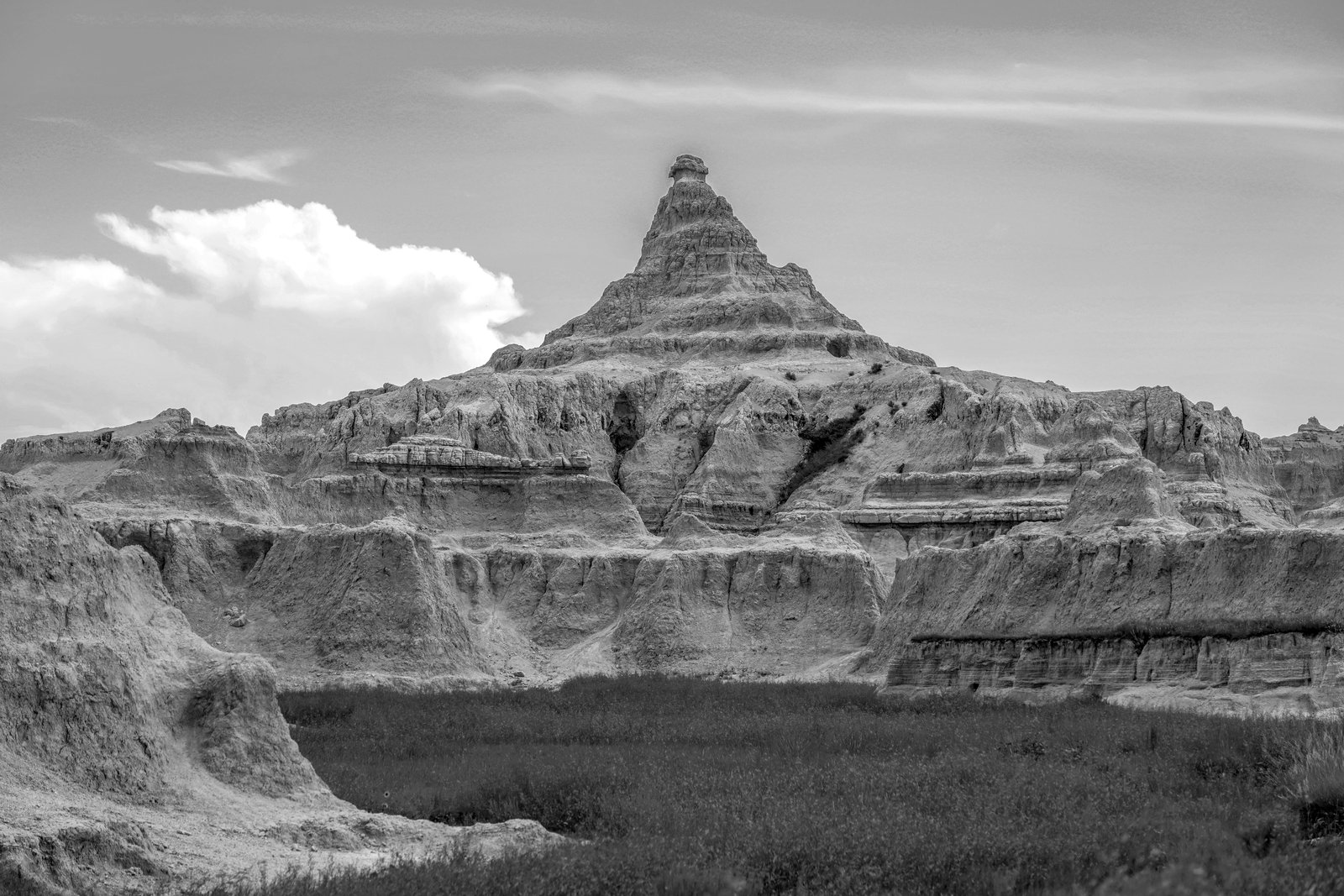 Badlands Peak B&W