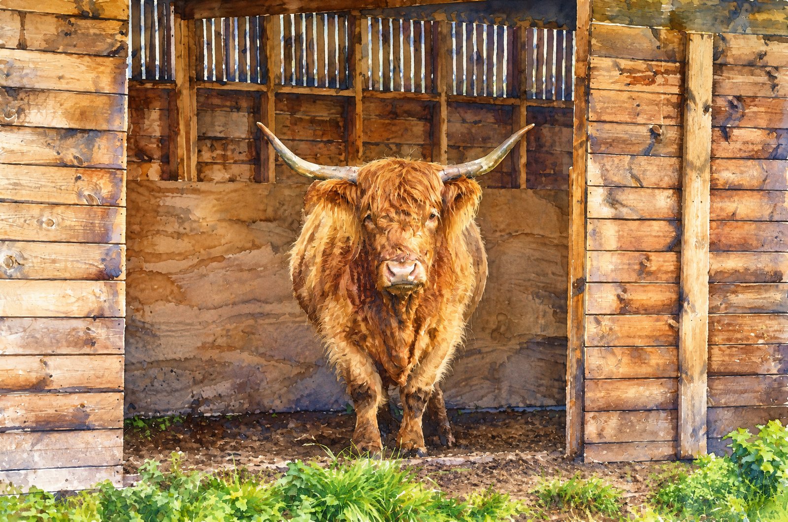 Highland Cow, Scotland, Watercolor