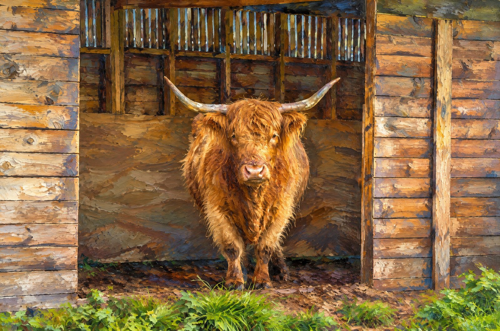 Highland Cow, Scotland, Painterly