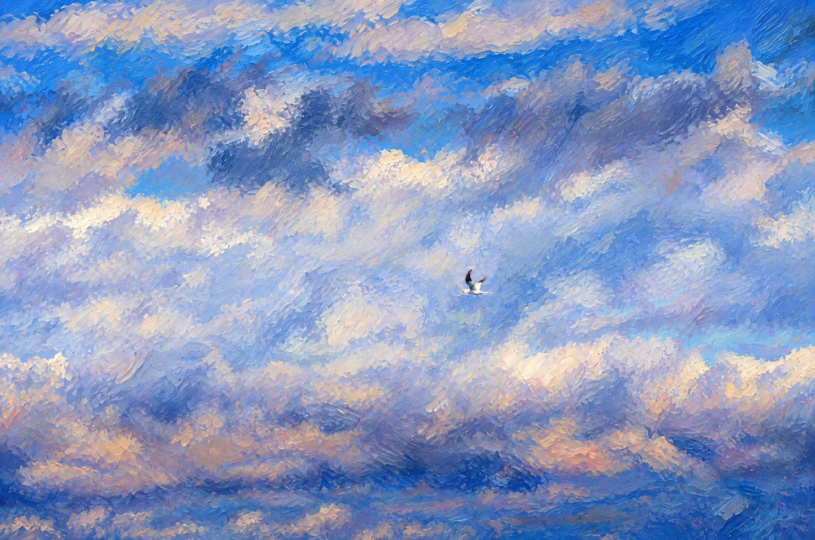 Northern Gannet In Flight, Impressionist