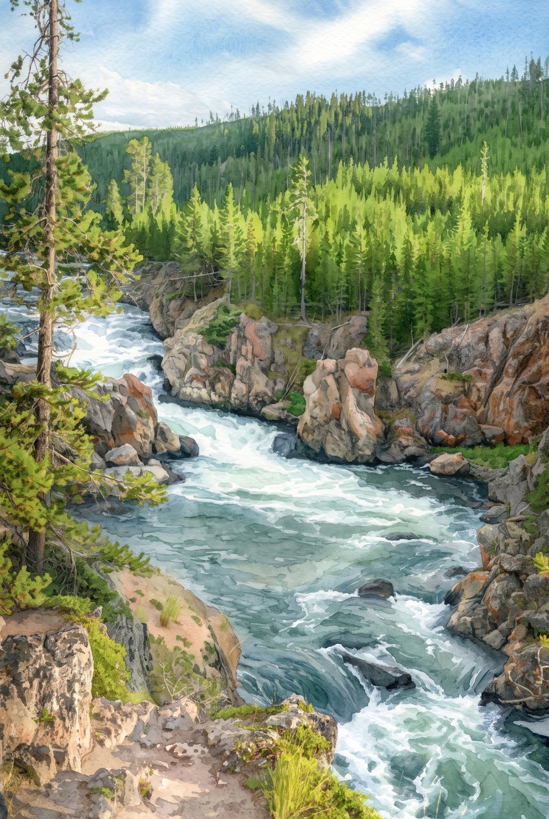 Yellowstone River, Watercolor