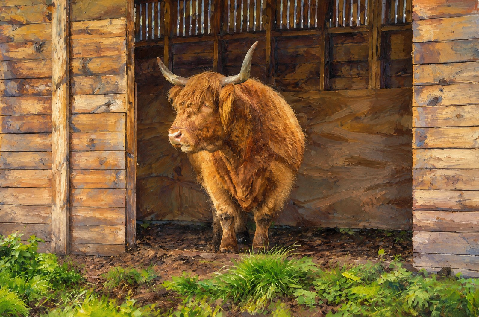 Highland Cow County, Scotland, Painterly