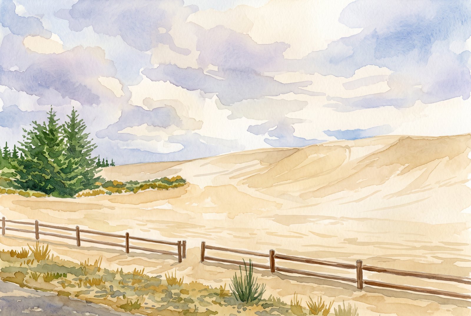 Oregon Dunes, Watercolor