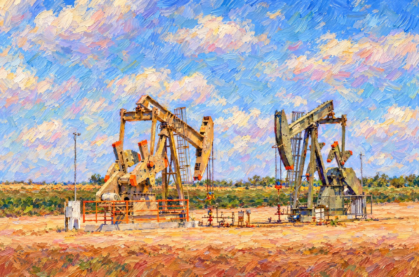 Permian Basin Oil Riggs, Impressionist