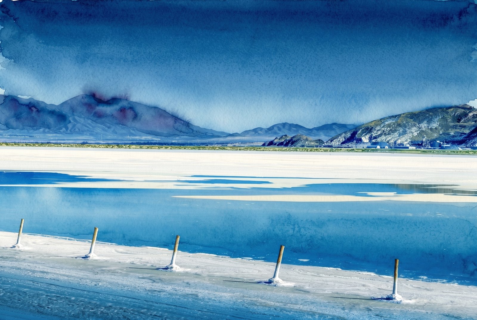 Utah Salt Flats, Watercolor