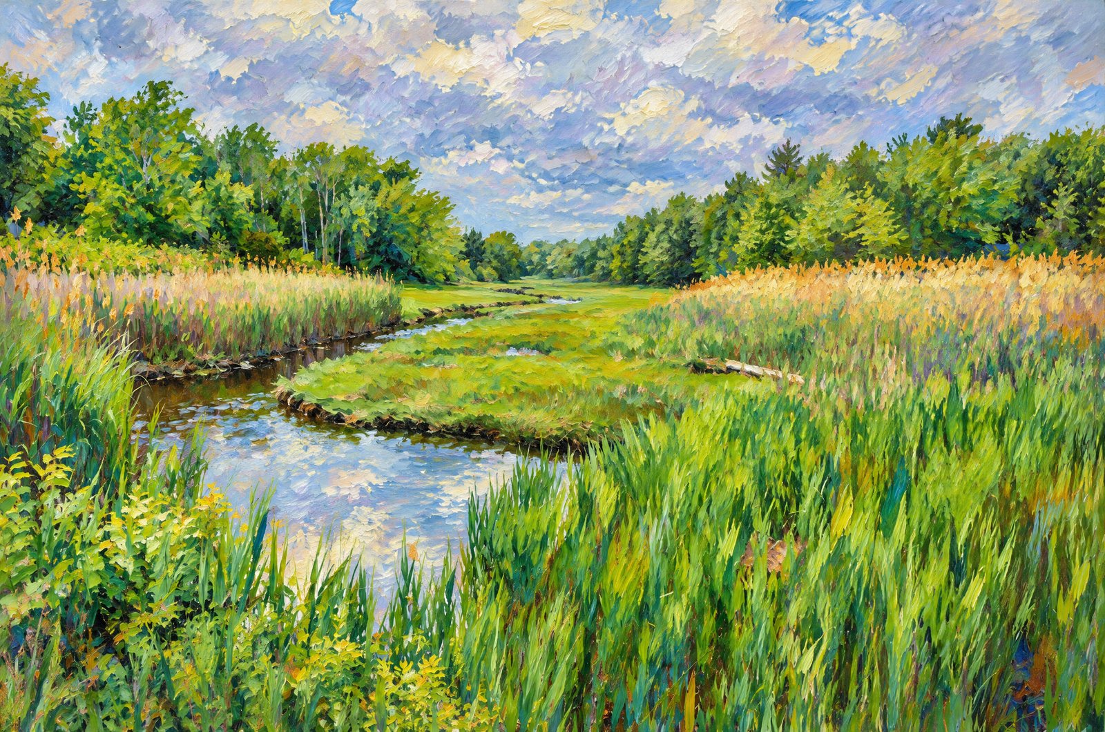 Tranquil Grass Lands, Impressionist