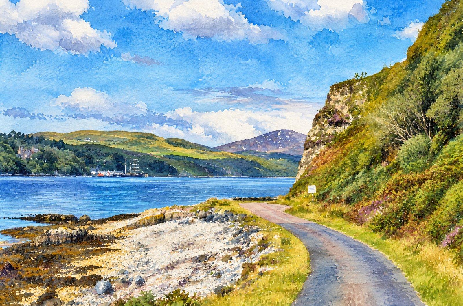 Jura In The Inner Hebrides, Watercolor