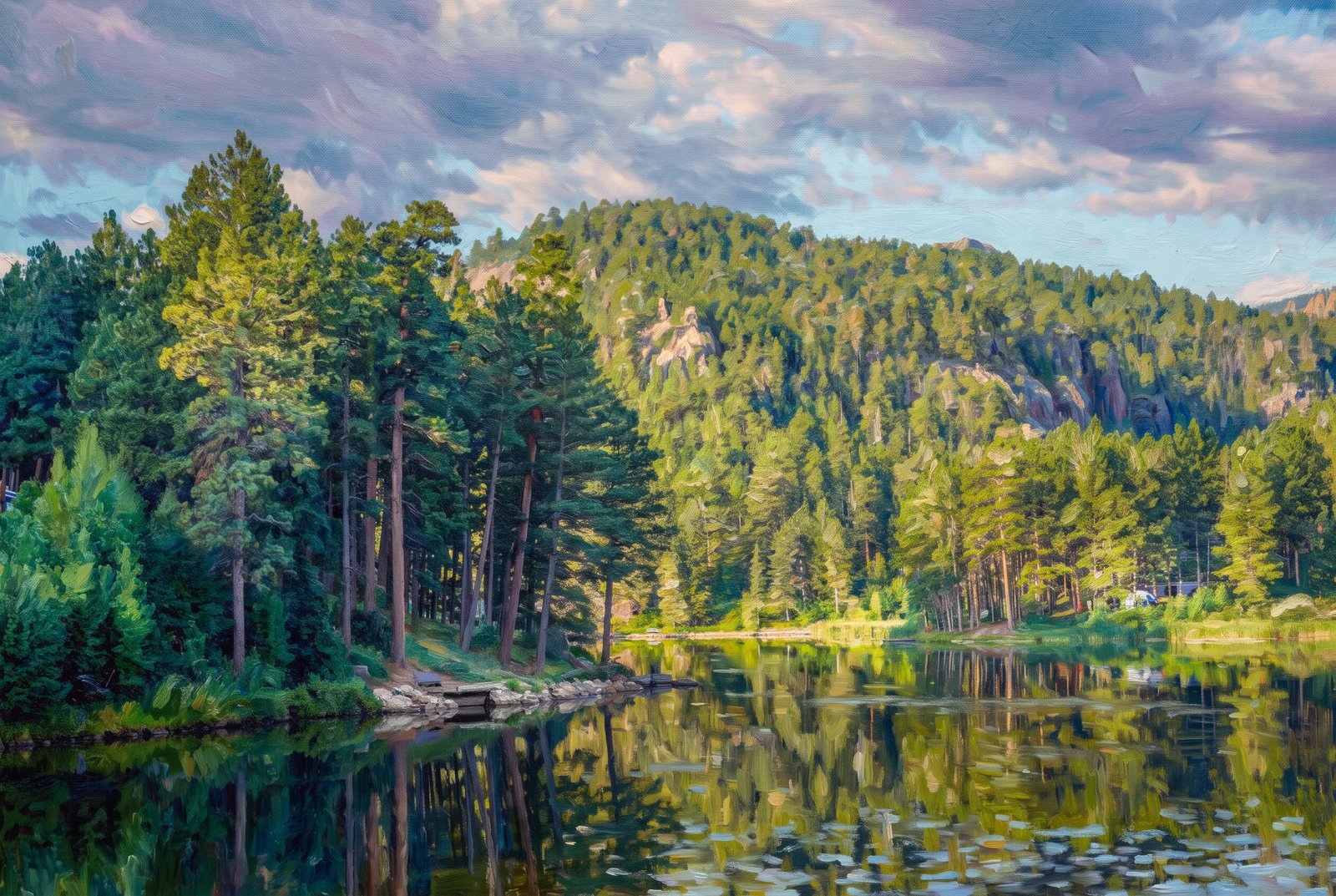 Rocky Water Lake, Impressionist